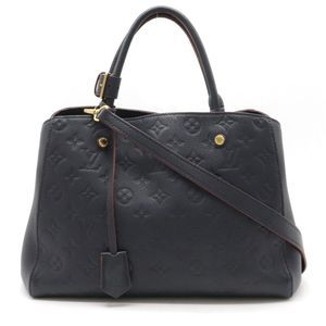 Louis Vuitton Monogram Implant Montaigne MM Shoulder Bag Marine Rouge Navy